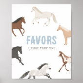 Paard Cowboy Ruitersport Verjaardagsgunsten teken Poster (Voorkant)