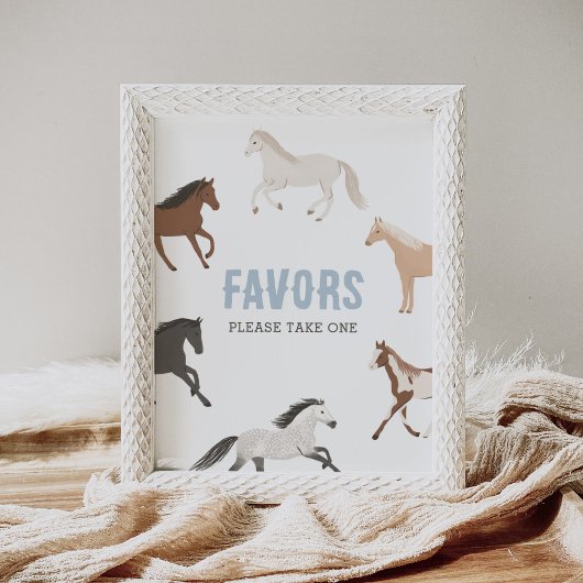 Paard Cowboy Ruitersport Verjaardagsgunsten teken Poster