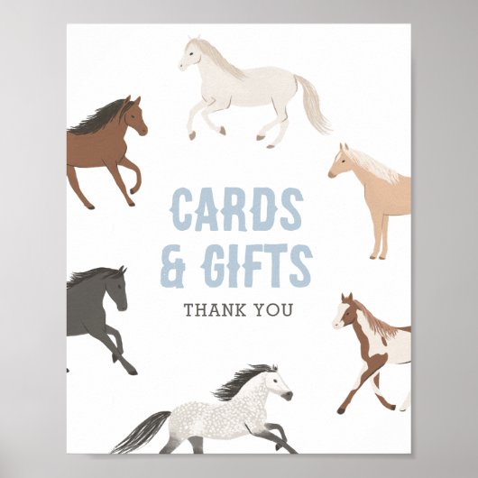 Paard Cowboy Ruitersport Verjaardagskaarten en Gif Poster (Voorkant)