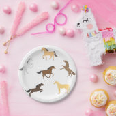 Paard Cowgirl Ruitersport Elegant 1e Verjaardag Papieren Bordje (Feest)