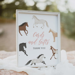 Paard Cowgirl Ruitersport Verjaardagskaarten en Gi Poster