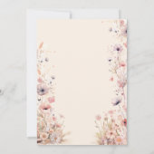 Paard Cowgirl Ruitersport Wildbloemen Roze Verjaar Kaart (Achterkant)