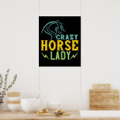 Paard - Crazy Horse Lady Poster (Keuken)