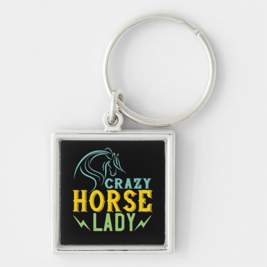 Paard - Crazy Horse Lady Sleutelhanger (Voorkant)