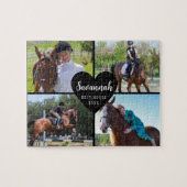 Paard Custom 4 Foto's Collage Zwart Legpuzzel (Horizontaal)