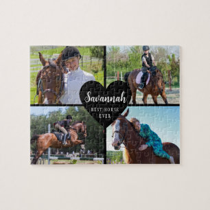 Paard Custom 4 Foto's Collage Zwart Legpuzzel