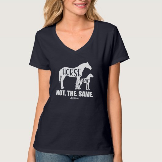 Paard Dane niet hetzelfde, grote Deen, grappige ho T-shirt (Voorkant)
