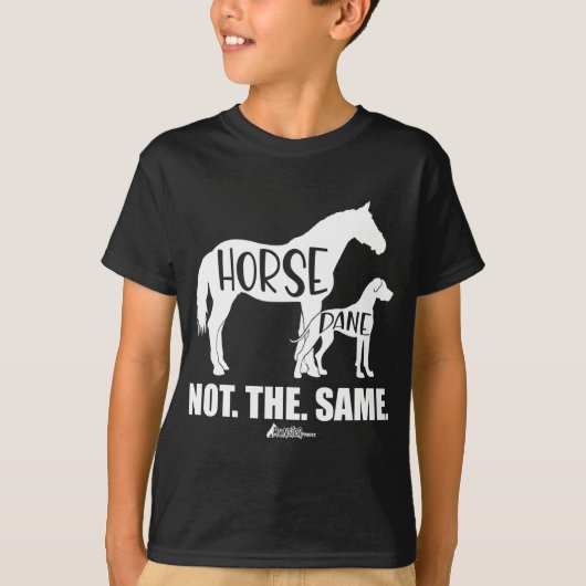 Paard Dane niet hetzelfde, grote Deen, grappige ho T-shirt (Voorkant)