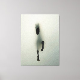 Paard dat door mist breekt - Abstracte Kunst Canvas Afdruk