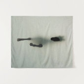 Paard dat door mist breekt - Abstracte Kunst Wandkleed (Voorkant (horizontaal))
