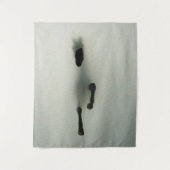 Paard dat door mist breekt - Abstracte Kunst Wandkleed (Voorkant)