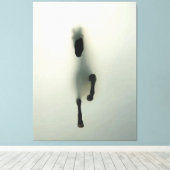Paard dat door mist breekt canvas afdruk (Insitu (Houten vloer))