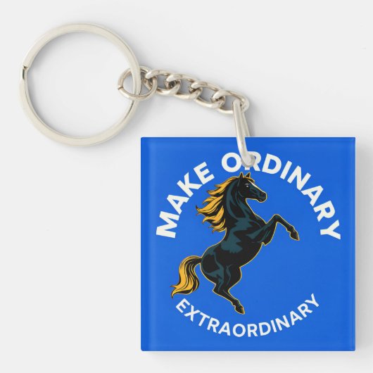 Paard dat motivatie symboliseert sleutelhanger (voorkant)