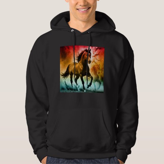 Paard dat rent hoodie (Voorkant)
