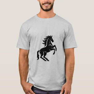 Paard dat steigerend staat, hengst, lijntekening, t-shirt