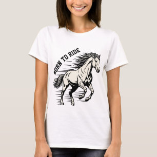 Paard Design – Geboren om te Rijden Dynamische Ill T-shirt