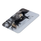 Paard die door de sneeuw loopt magneet (Linkerzijde)