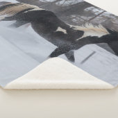 Paard die door de sneeuw loopt sherpa deken (3/4)