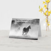 Paard die uit het Silhouet van de Mist galopperen Kaart (Gele Bloem)