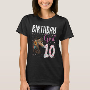 Paard Dier 10e Verjaardag Meisje Bday 10 jaar oud T-shirt