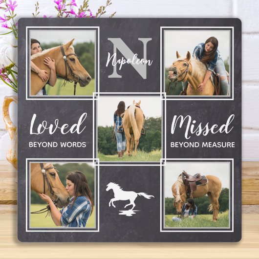 Paard Dier Herdenkingsfoto Collage Fotoplaat