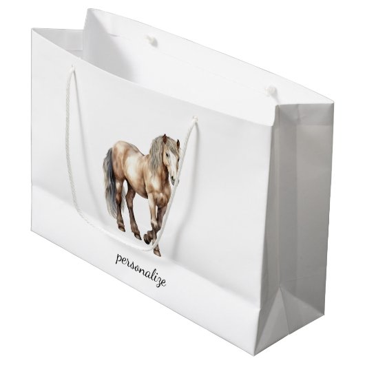 Paard Dieren Boerderij Bruiloft Groot Cadeauzakje (Voorkant Gekanteld)