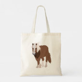 Paard Dieren Kunst Tote Bag (Achterkant)