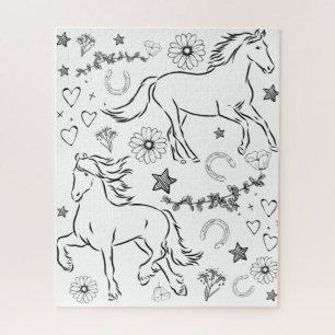Paard Doodle Kleur Me In Legpuzzel
