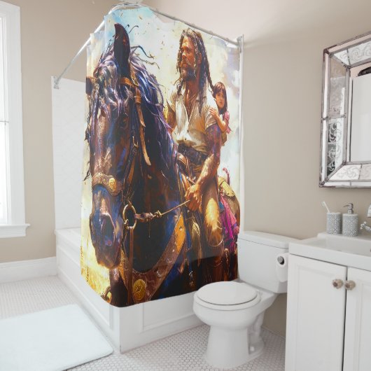 Paard Douchegordijn (In situ)