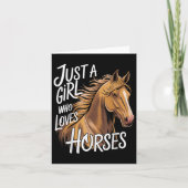 Paard een meisje dat van paarden houdt kaart (Voorkant)