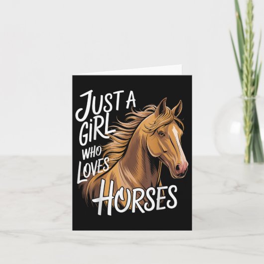 Paard een meisje dat van paarden houdt kaart (Voorkant)