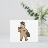Paard eet veganistisch briefkaart (Staand voorkant)