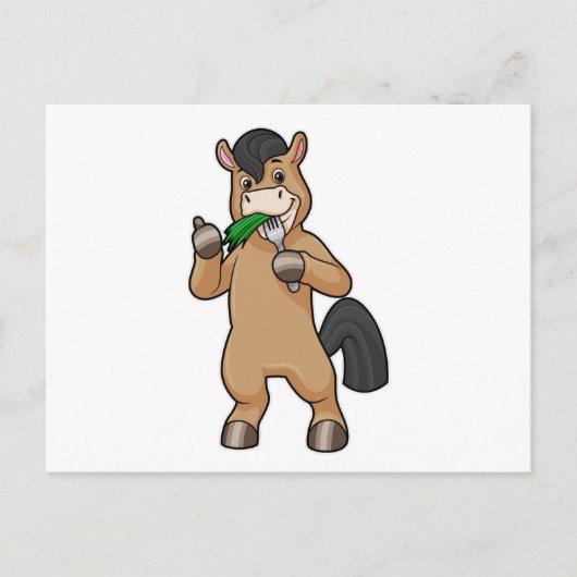 Paard eet veganistisch briefkaart (Voorkant)