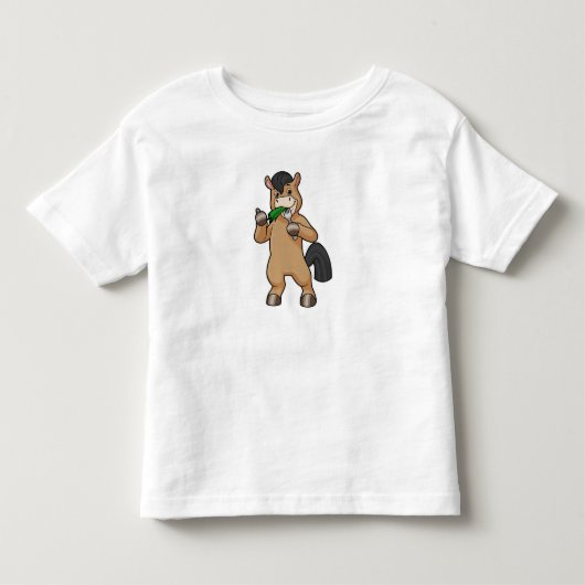 Paard Eet Veganistisch Kinder Shirts (Voorkant)