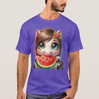 Paard eet watermeloen vriend t-shirt