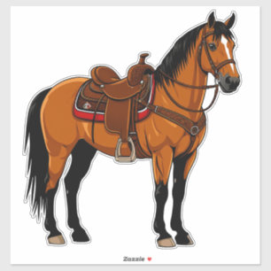 Paard Elegant Bruin Paard Ruiterdecoratie Sticker
