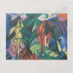 Paard en Adelaar van Franz Marc, Vintage Cubisme K Briefkaart