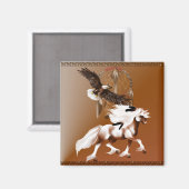 Paard- en adelaarsmagneet magneet (Voorkant / Achterkant)