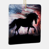 Paard en Amerikaans land Western Keramisch Ornament (Rechts)
