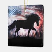Paard en Amerikaans land Western Keramisch Ornament (Links)