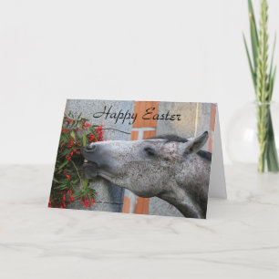 Paard en Bloemen Gelukkige Pasen Kaart