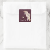  Paard en Bloemen  Pony Verjaardag Vierkante Sticker (Tas)
