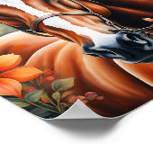 Paard en bloemen poster (Hoek)