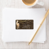  paard en bloemen Rustic Wood Adres Etiket (Insitu)