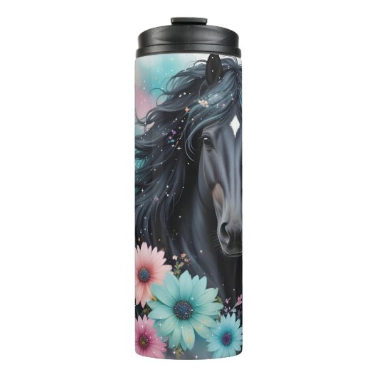 Paard en bloemen thermosbeker (Voorkant)