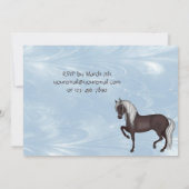 Paard en Bloemen Verjaardag Uitnodiging ~ Meisjes (Achterkant)