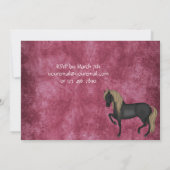 Paard en Bloemen Verjaardag Uitnodiging ~ Meisjes (Achterkant)