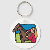 Paard En Boerenmeisje Sleutelhanger (Voorkant)