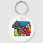 Paard En Boerenmeisje Sleutelhanger (Achterkant)