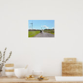 Paard en Buggy en Windturbines Poster (Keuken)
